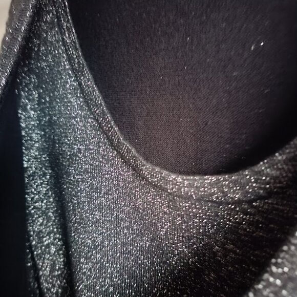 L✨Vintage Alia Sweater Black Grey Sparkly Top Blouse Closure with a Rhinestone - Picture 8 of 9